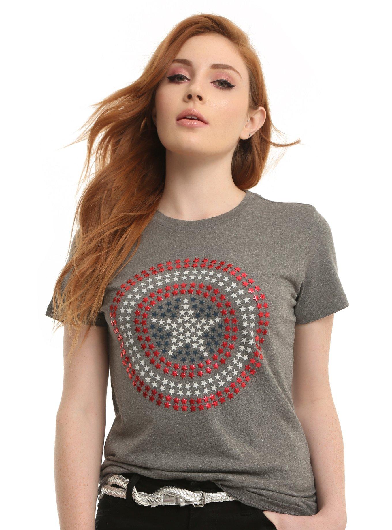 Marvel Captain America Star Studded Logo T-Shirt, BLUE, hi-res