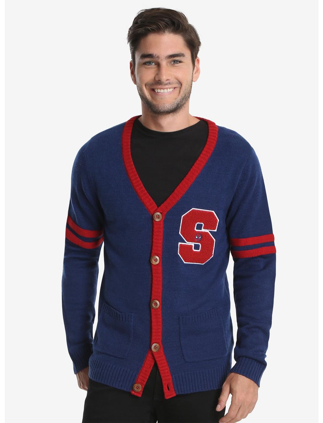 Marvel Spider-Man Homecoming Collection Cardigan - BoxLunch Exclusive, NAVY, hi-res