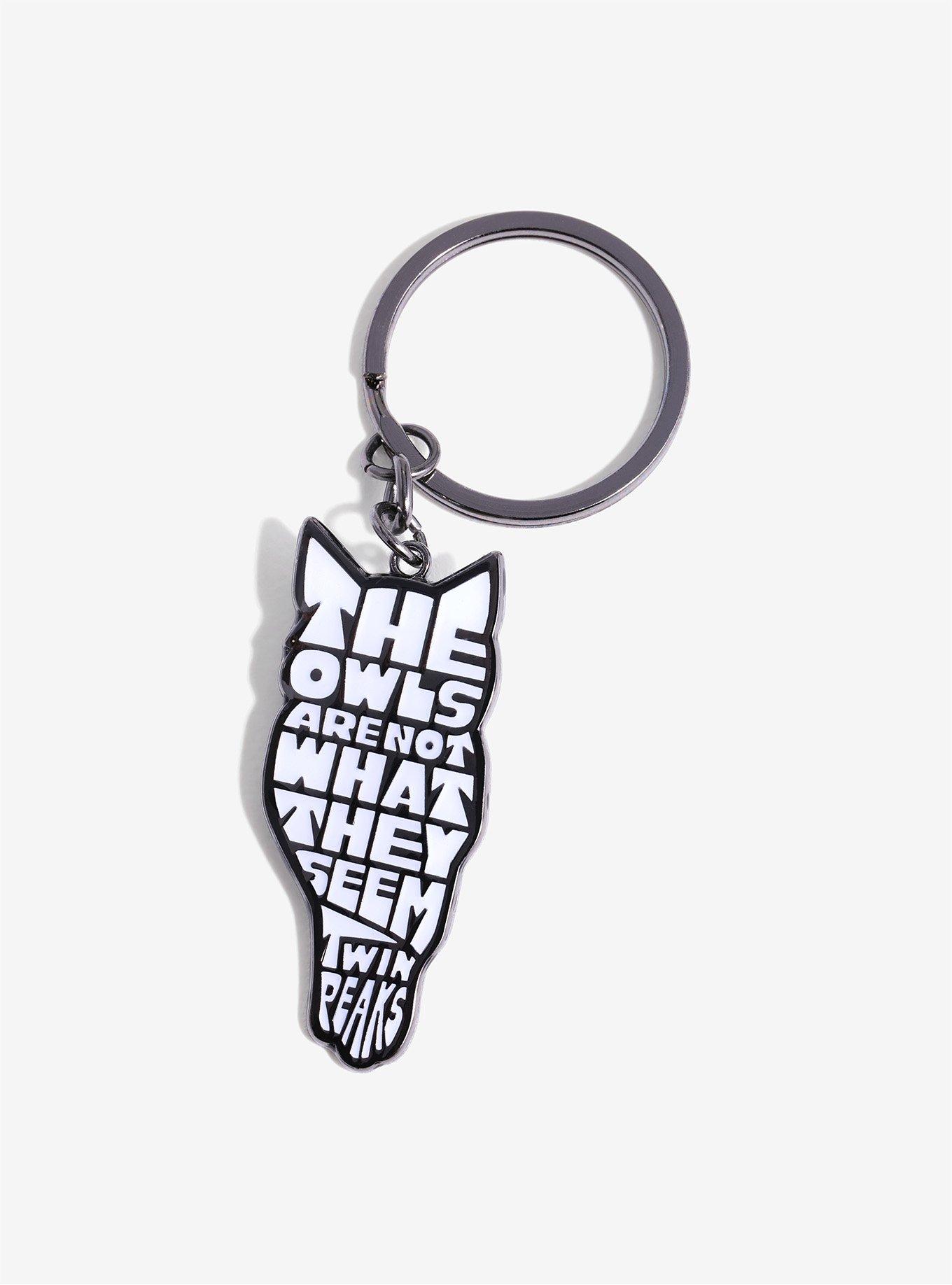 Twin Peaks Owl Verbiage Key Chain, , hi-res
