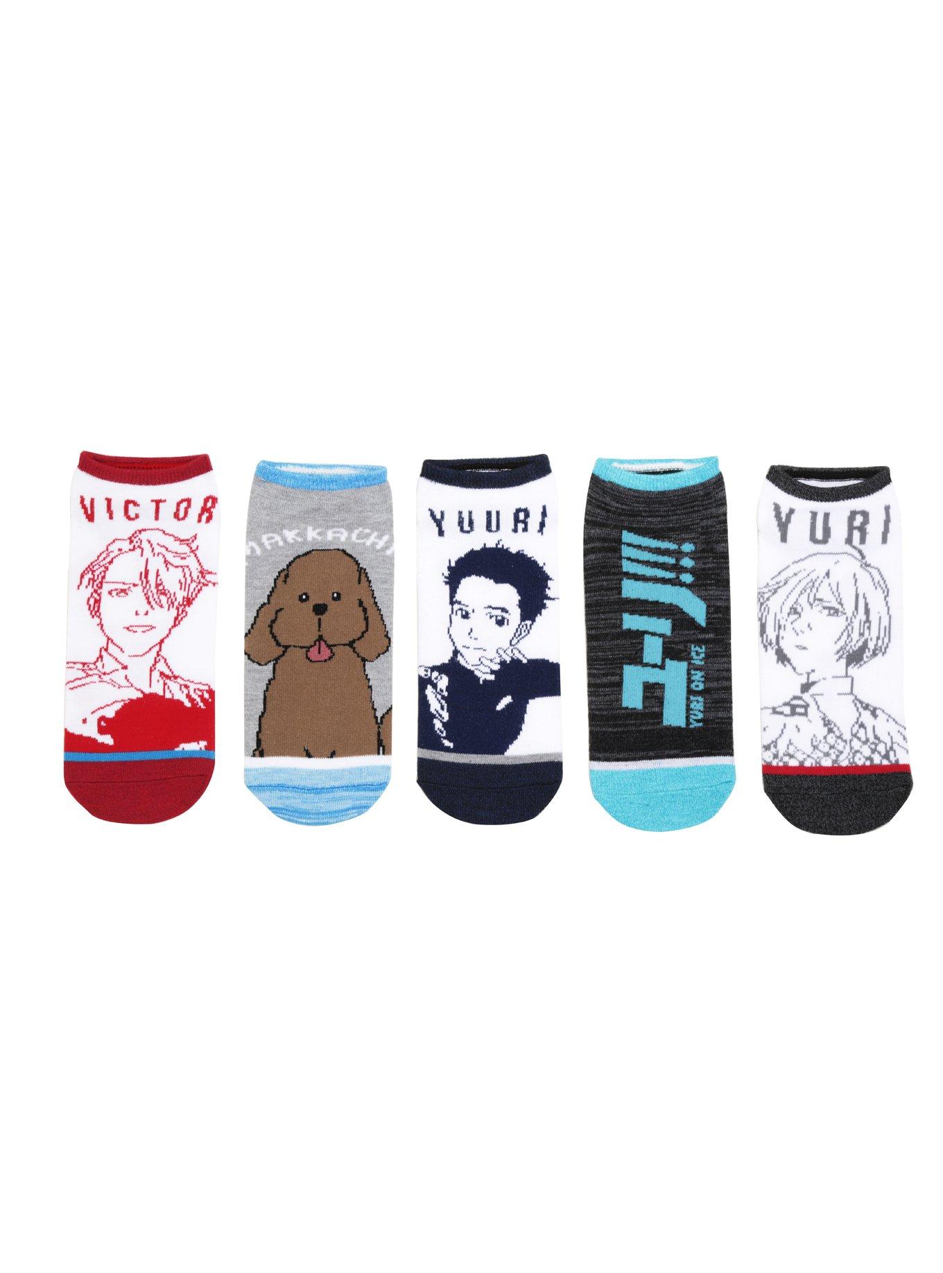 Yuri!!! On Ice No-Show Socks 5 Pair, , hi-res