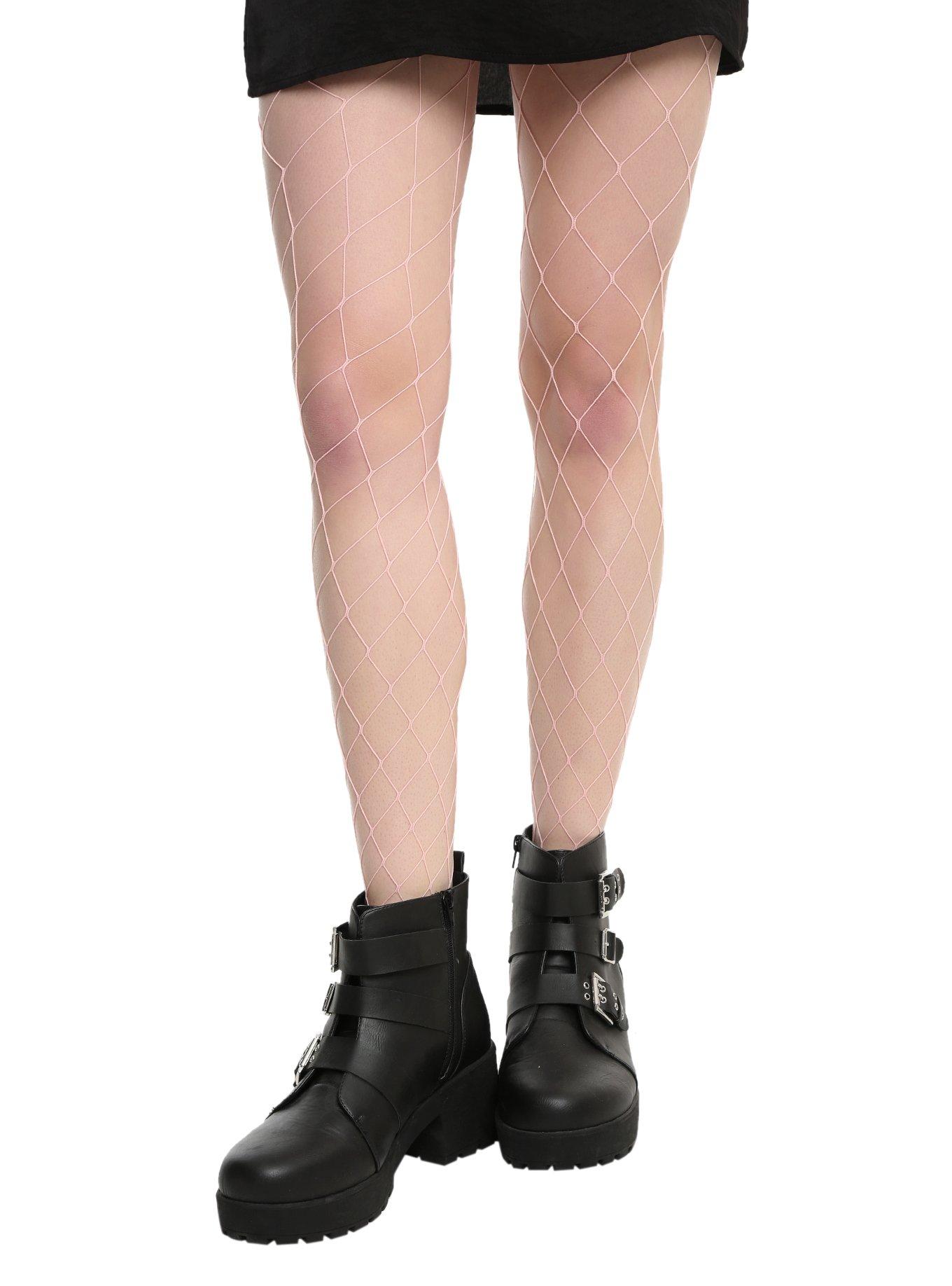 Blackheart Pastel Pink Big Fishnet Tights