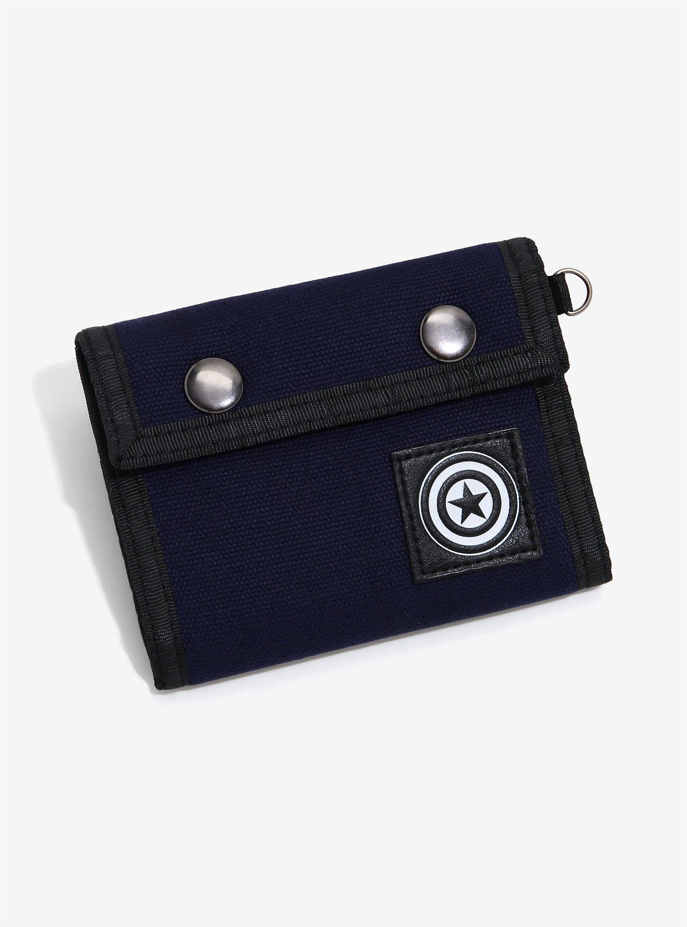 Marvel Captain America Canvas Snap Tri-Fold Wallet - BoxLunch Exclusive, , hi-res