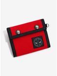 Marvel Deadpool Logo Canvas Snap Tri-Fold Wallet - BoxLunch Exclusive, , hi-res