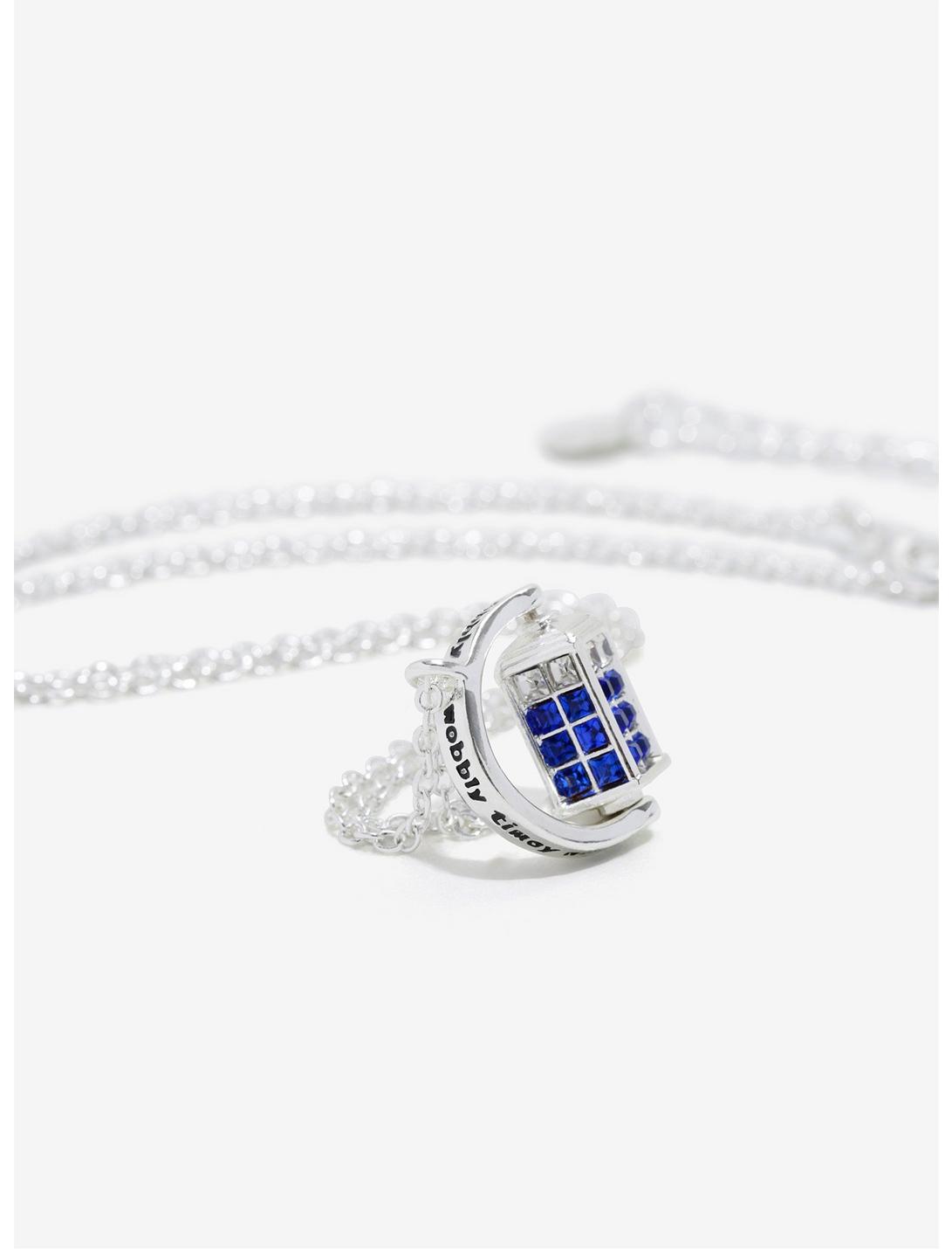 Doctor Who Silver TARDIS Spinner Necklace, , hi-res
