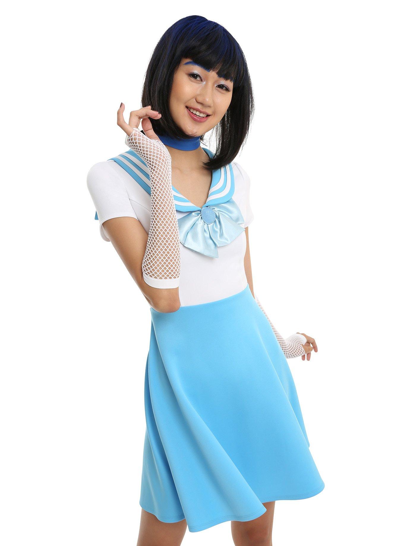 Sailor Moon Sailor Mercury Cosplay Dress, WHITE, hi-res