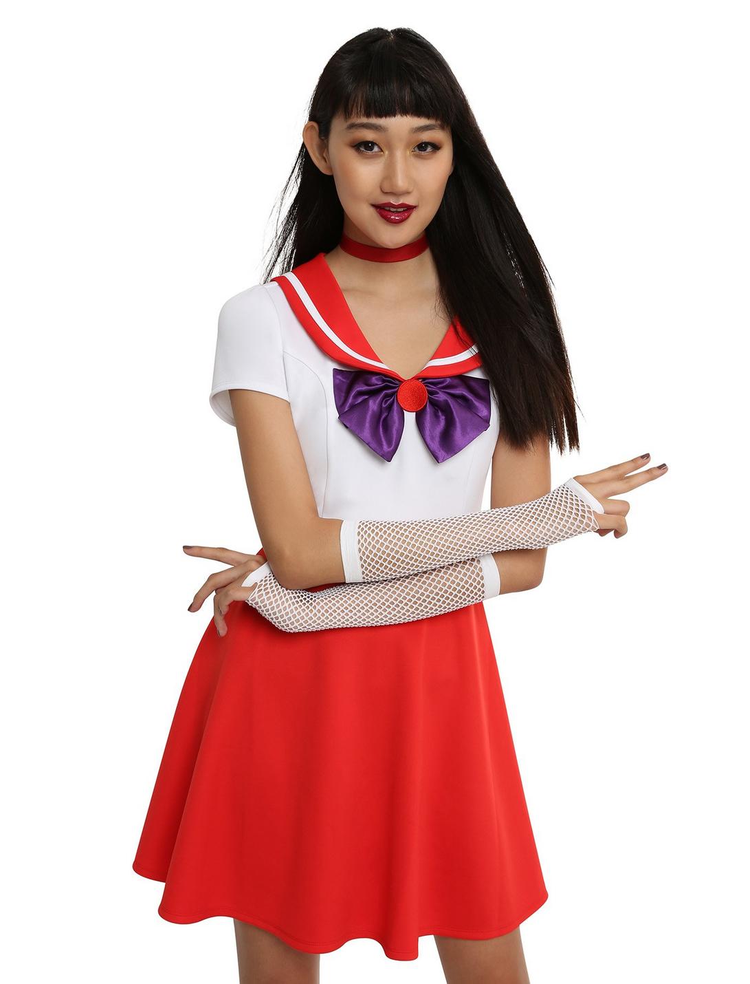 Sailor Moon Sailor Mars Cosplay Dress, WHITE, hi-res