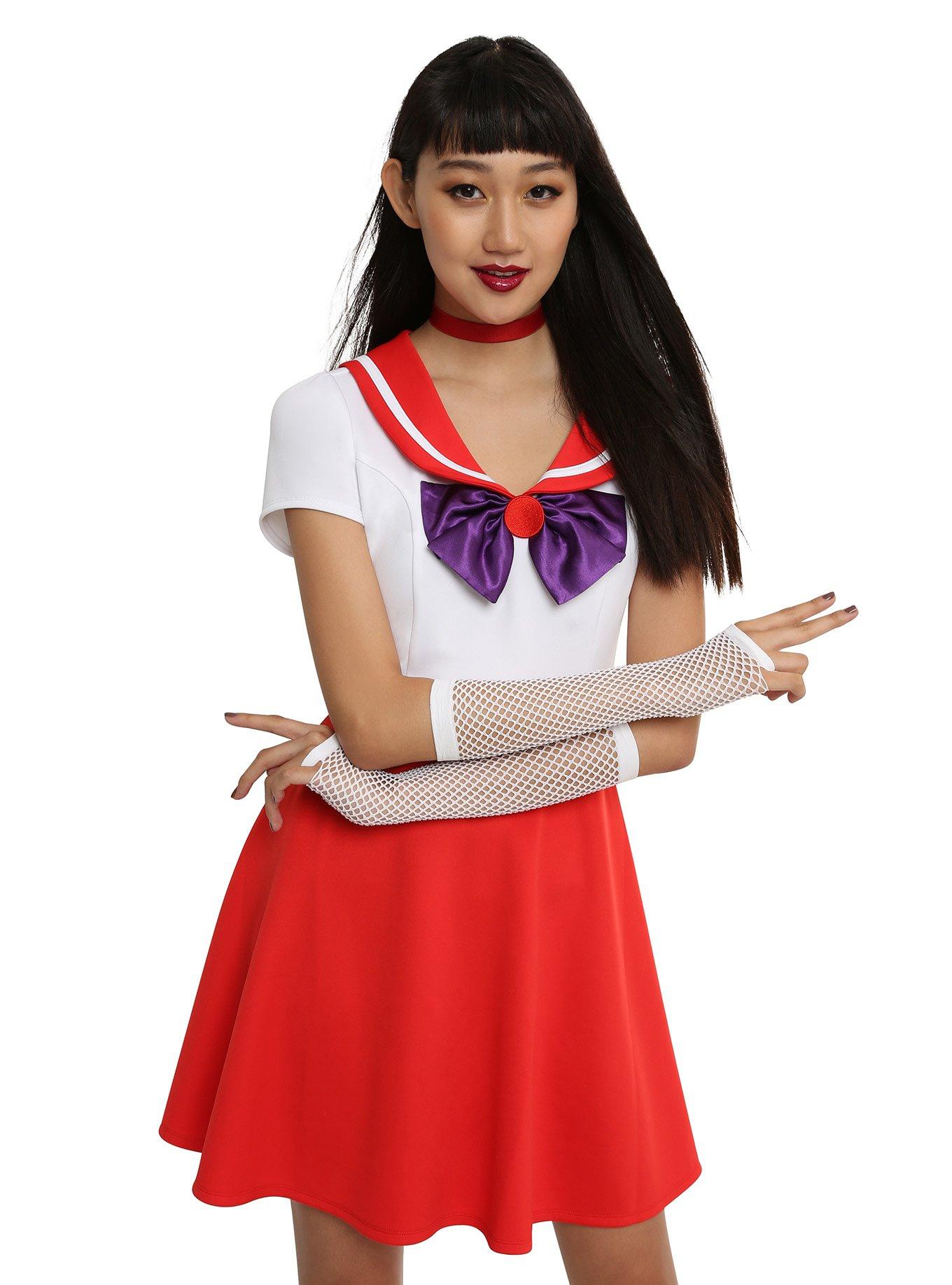 Sailor Moon Sailor Mars Cosplay Dress, WHITE, hi-res
