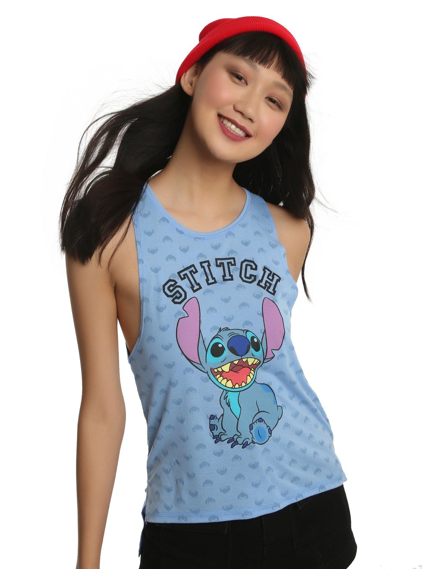 Disney Lilo & Stitch Side Slit Girls Tank Top, BLACK, hi-res