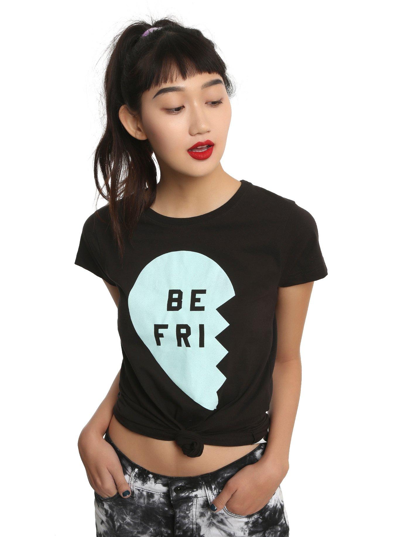 Pastel Blue Heart Best Friends Girls T-Shirt, HEATHER GREY, hi-res