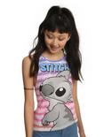 Disney Lilo & Stitch Rainbow Stripe Side Slit Girls Tank Top, WHITE, hi-res