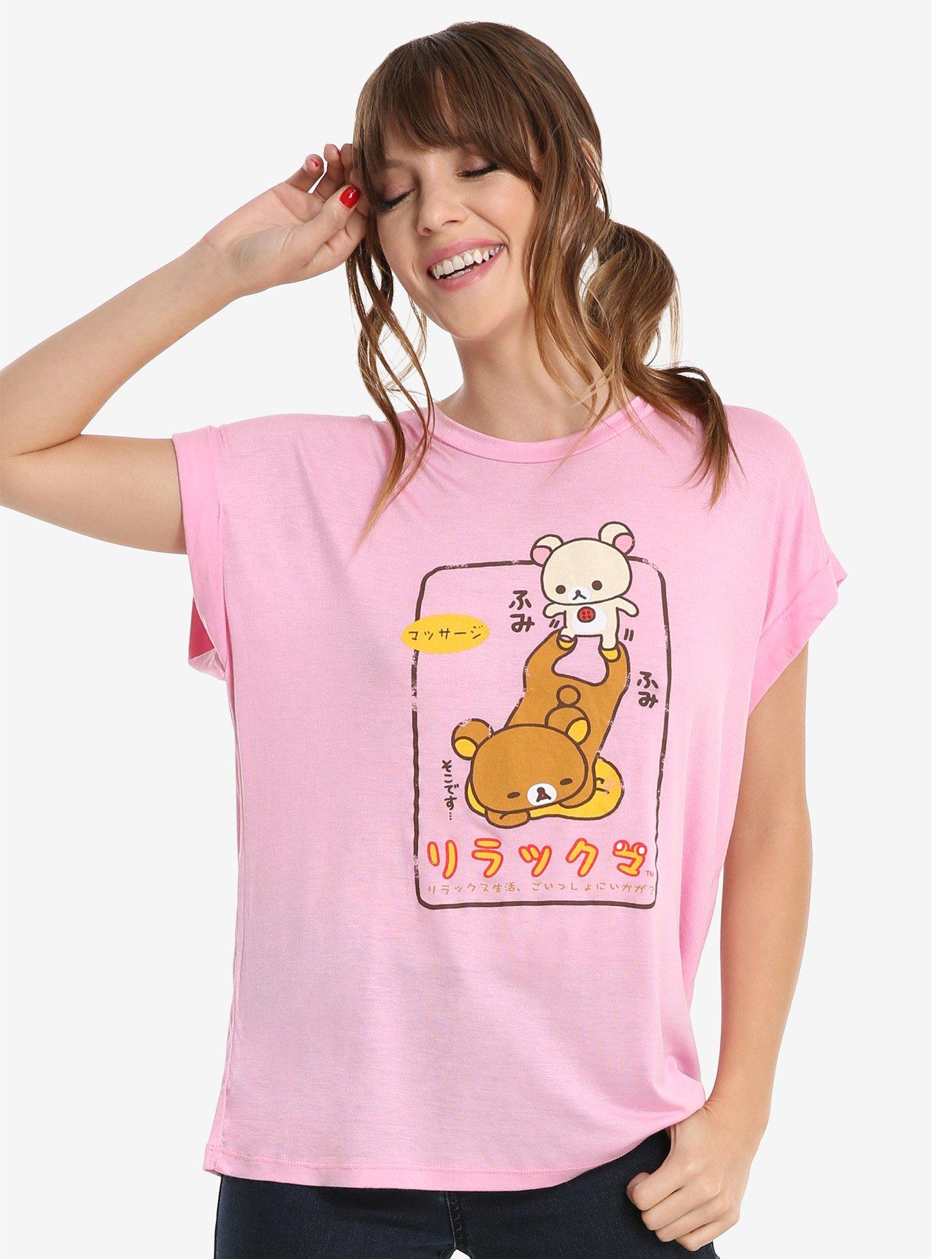 Rilakkuma Pink Womens Tee, PINK, hi-res