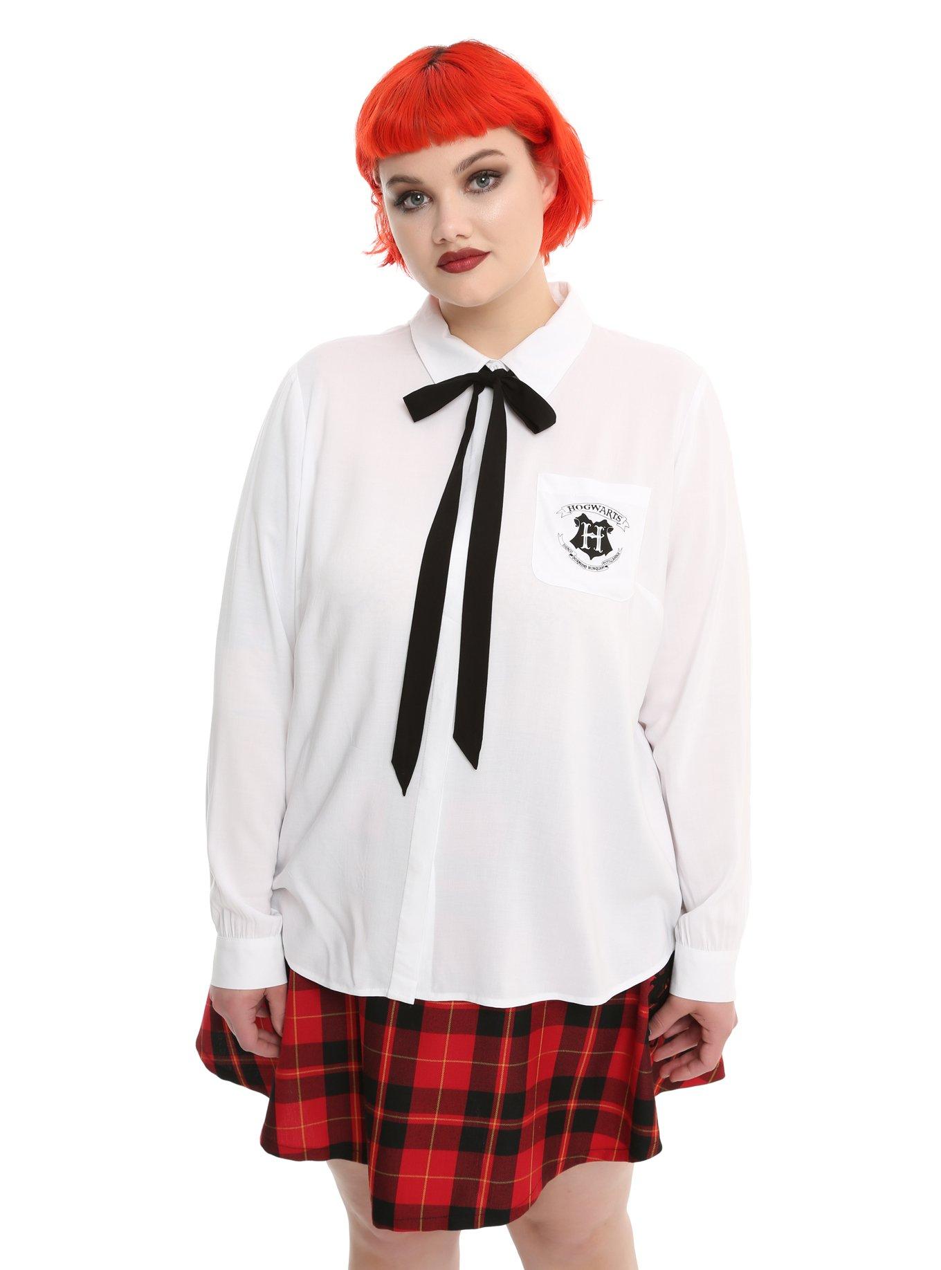 Harry Potter Hogwarts Uniform Shirt Plus Size, WHITE, hi-res