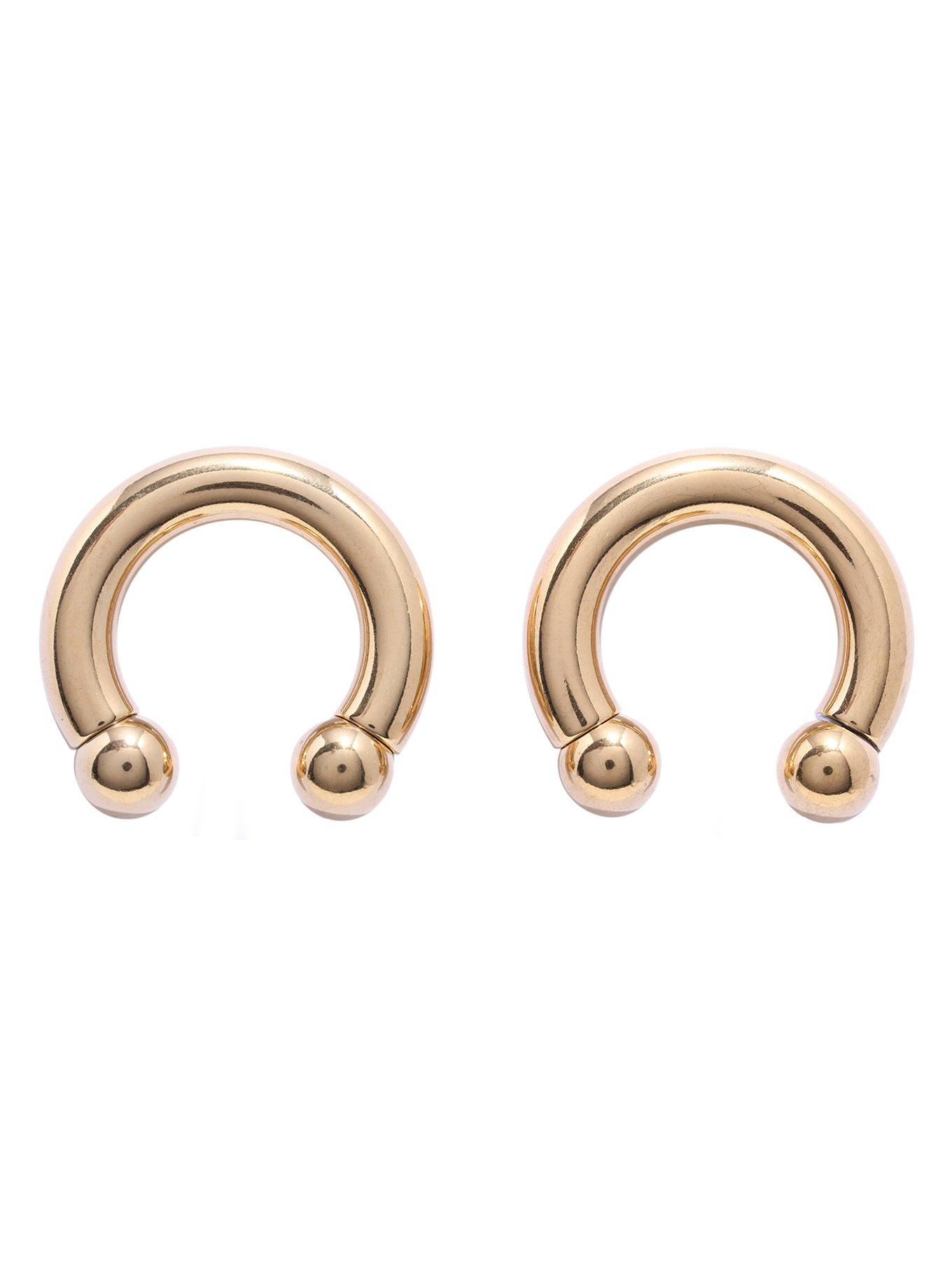 Gold Circular Barbell 2 Pack, GOLD, hi-res