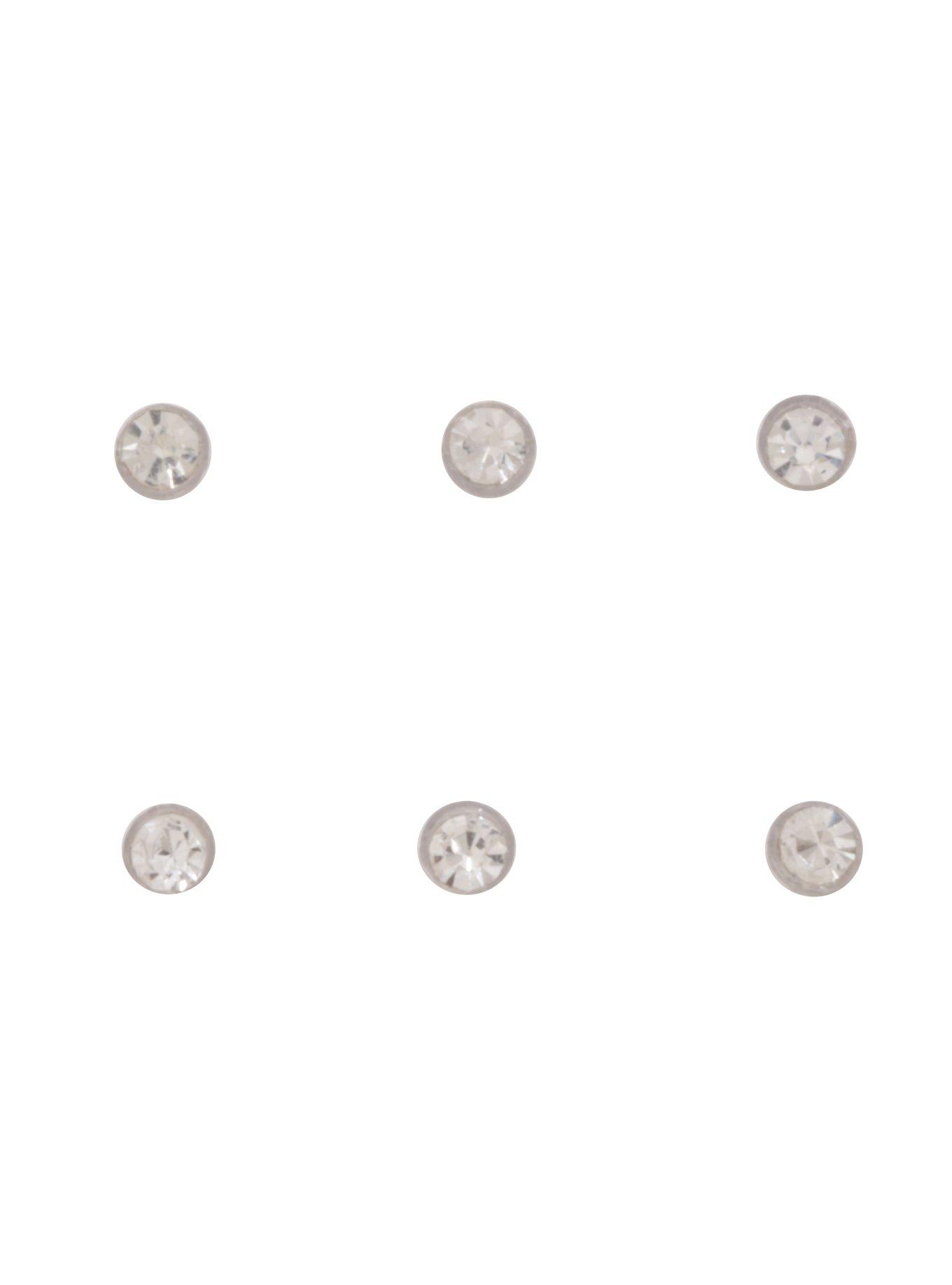 18G BioFlex Clear CZ Nose Screw 6 Pack, MULTI, hi-res