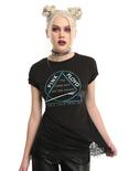 Pink Floyd The Dark Side Of The Moon 1972 Tour Lace Trim Girls T-Shirt, BLACK, hi-res