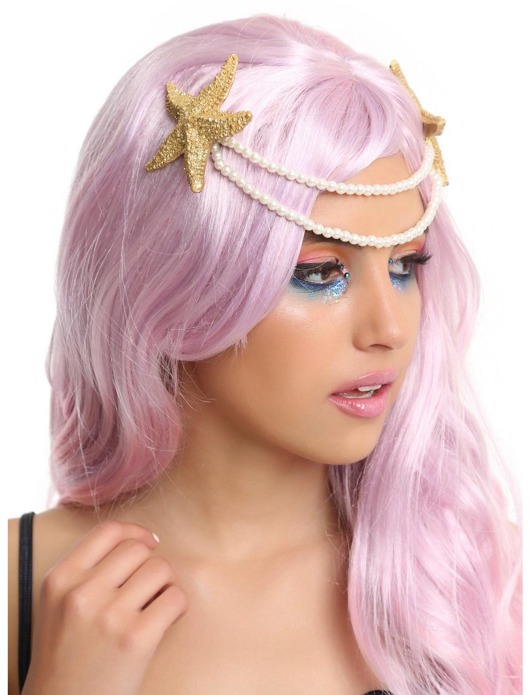 Mermaid Pearl Starfish Hair Clip Headband, , hi-res