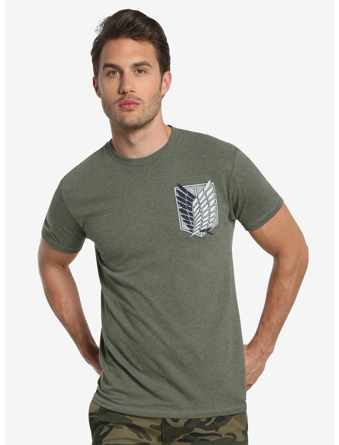 Attack On Titan Survey Corps Crest T-Shirt, GREEN, hi-res