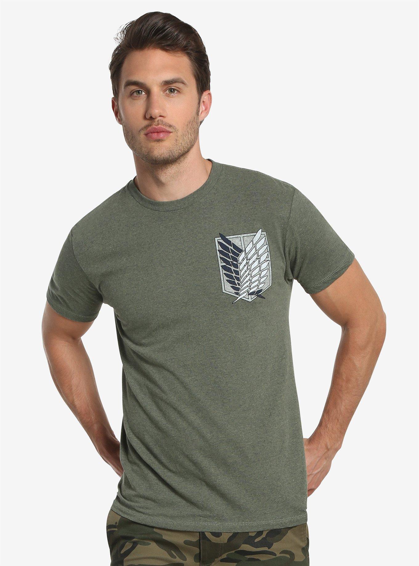 Attack On Titan Survey Corps Crest T-Shirt, GREEN, hi-res