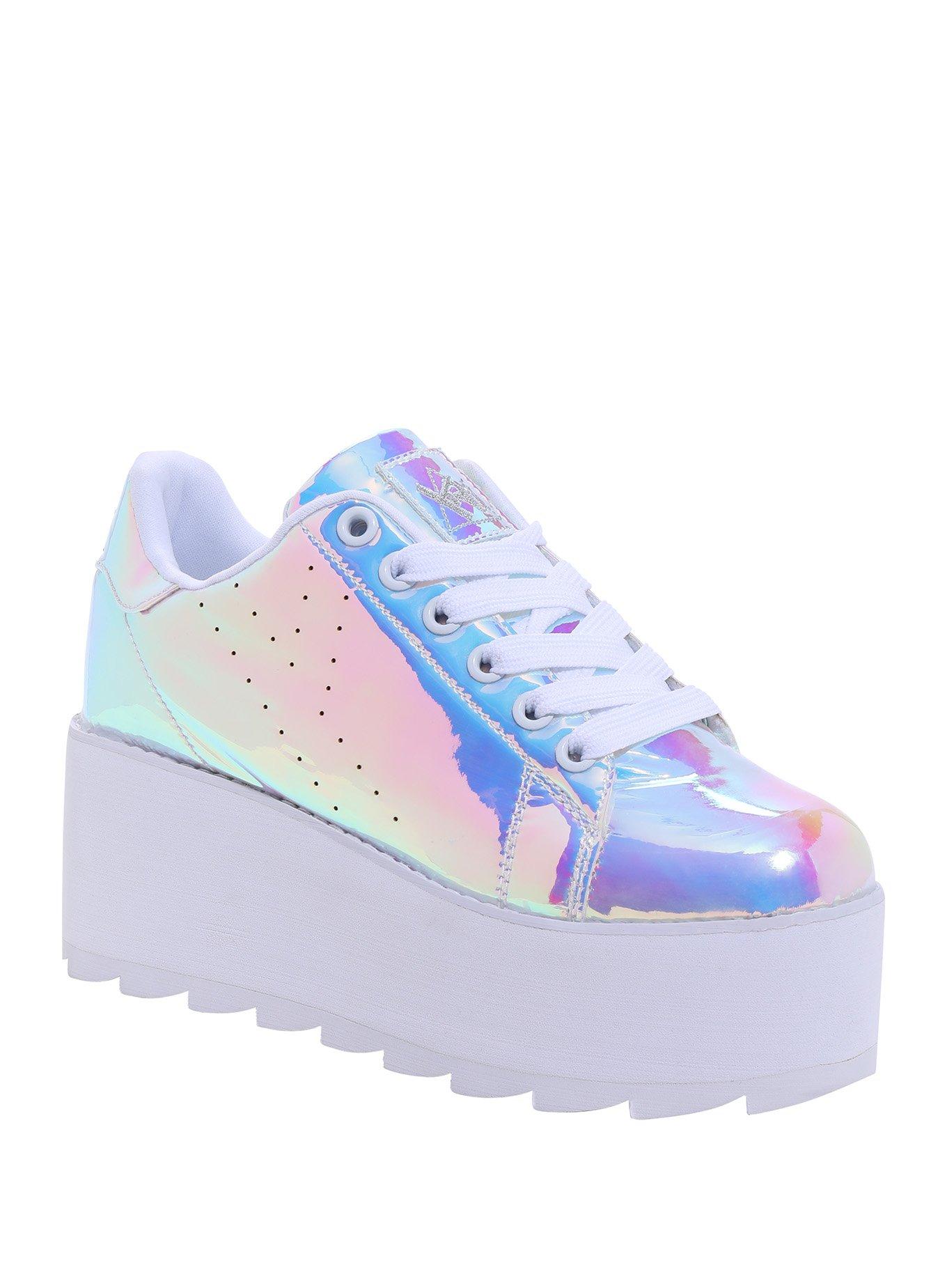 Y.R.U. Hologram Lace-Up Platform Sneakers, MULTI, hi-res
