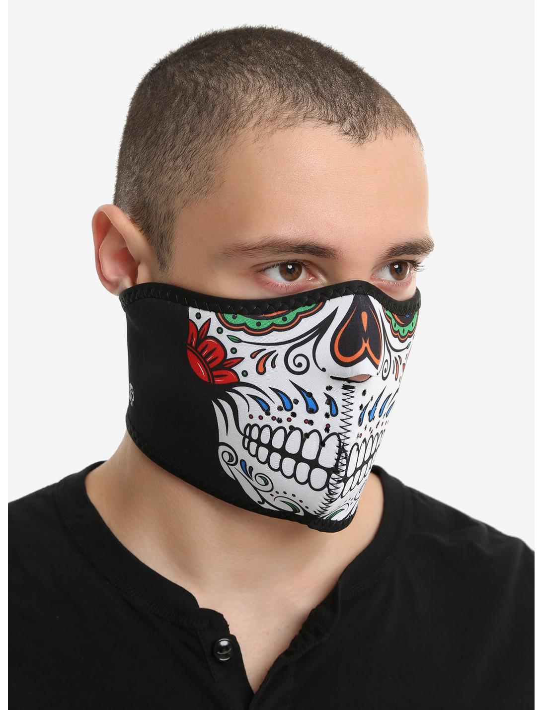 Sugar Skull Neoprene Half Mask, , hi-res