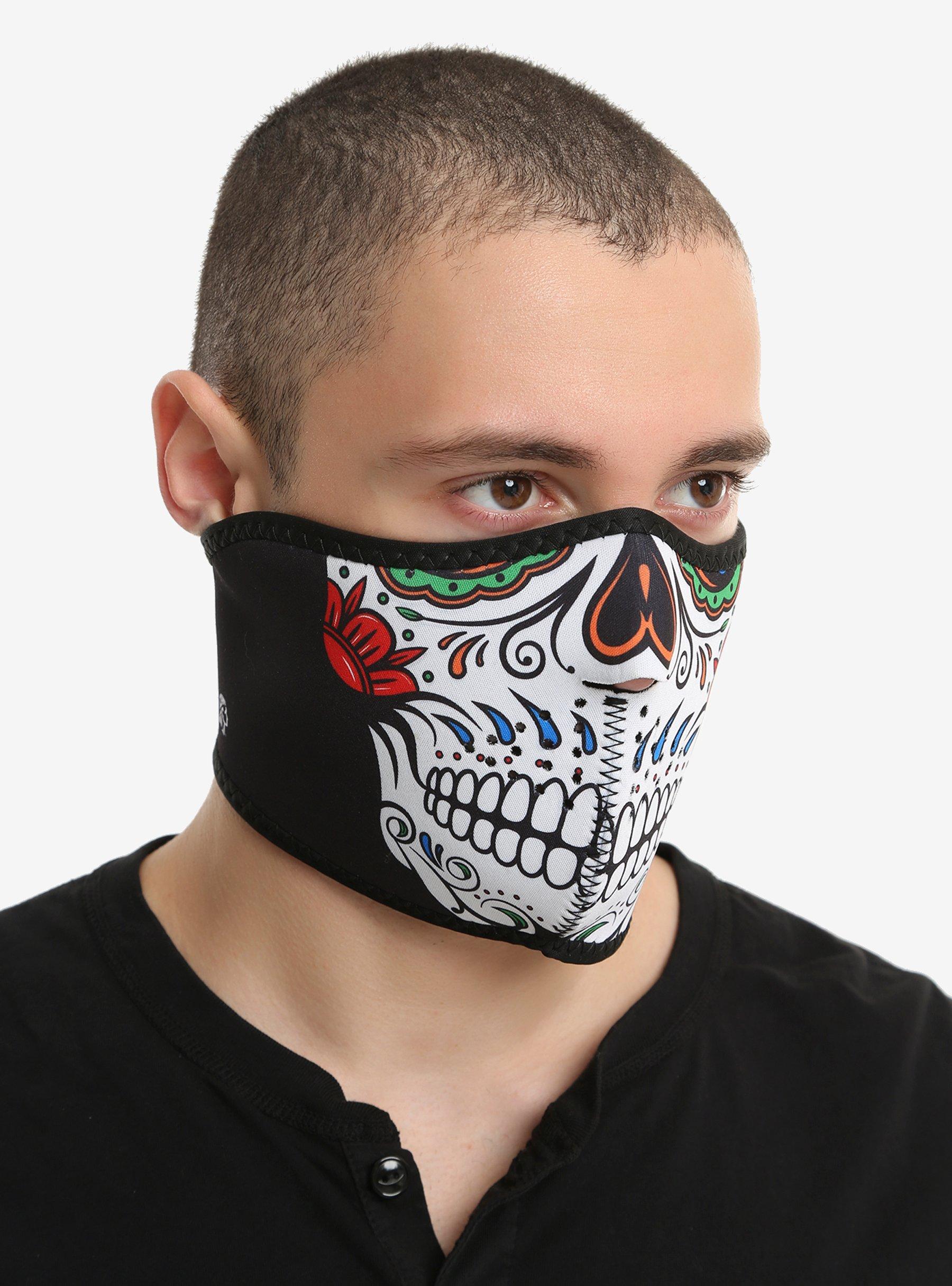 Sugar Skull Neoprene Half Mask, , hi-res