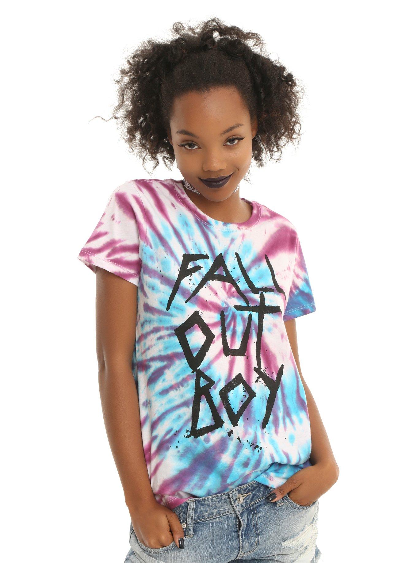 Fall Out Boy Purple & Blue Tie-Dye T-Shirt, TIE DYE, hi-res