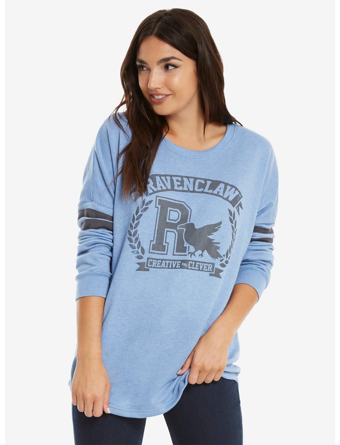 Harry Potter Ravenclaw Traits Womens Sweatshirt - BoxLunch Exclusive, BLUE, hi-res