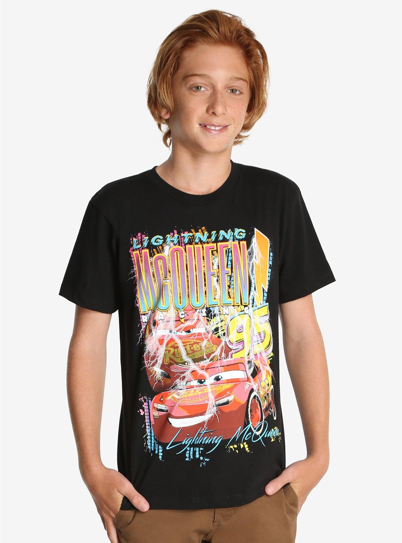 Disney Pixar Cars Lightning McQueen Vintage Youth T-Shirt, BLACK, hi-res