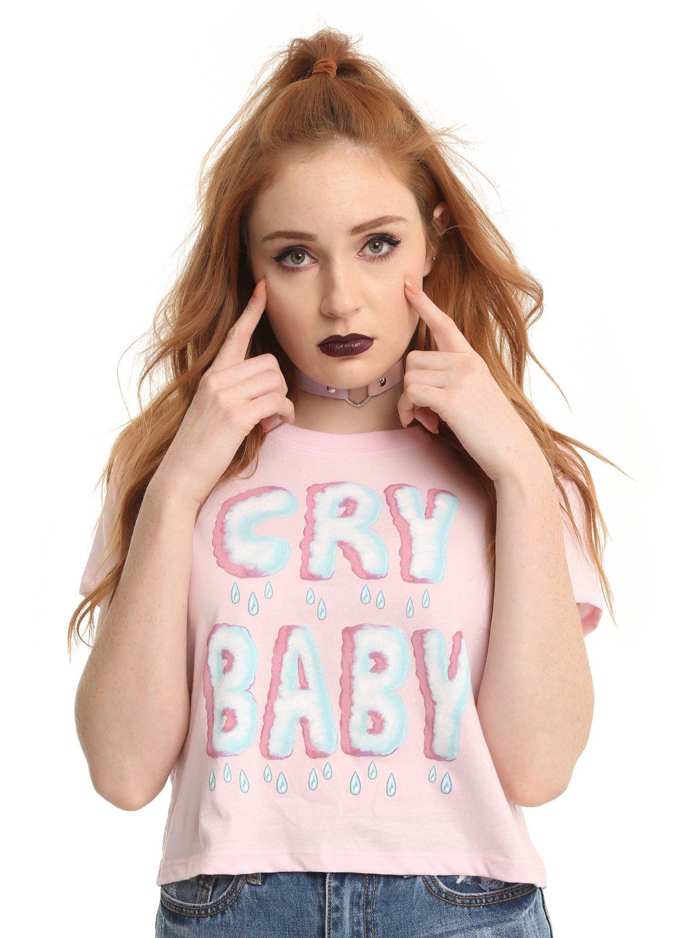 Melanie Martinez Cry Baby Girls Crop Top, PINK, hi-res