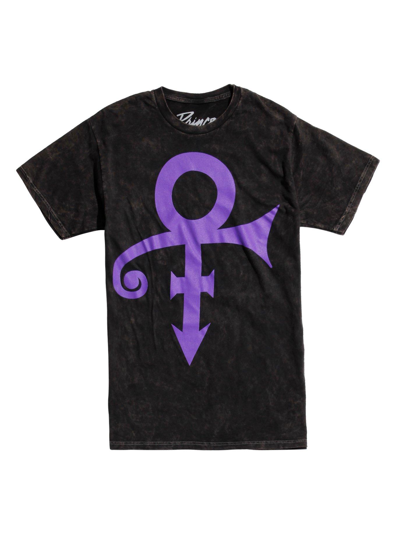 Prince Symbol Mineral Wash T-Shirt, BLACK, hi-res