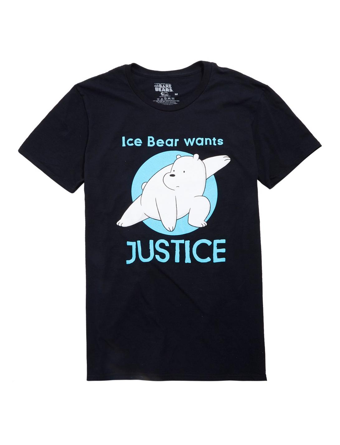 We Bare Bears Ice Bear Wants Justice T-Shirt, BLACK, hi-res