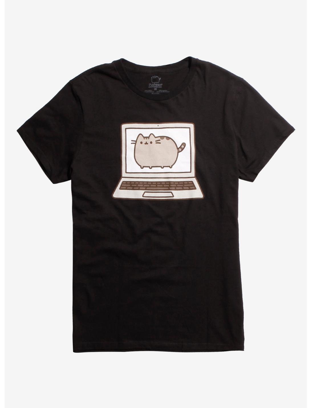 Pusheen Laptop T-Shirt, BLACK, hi-res
