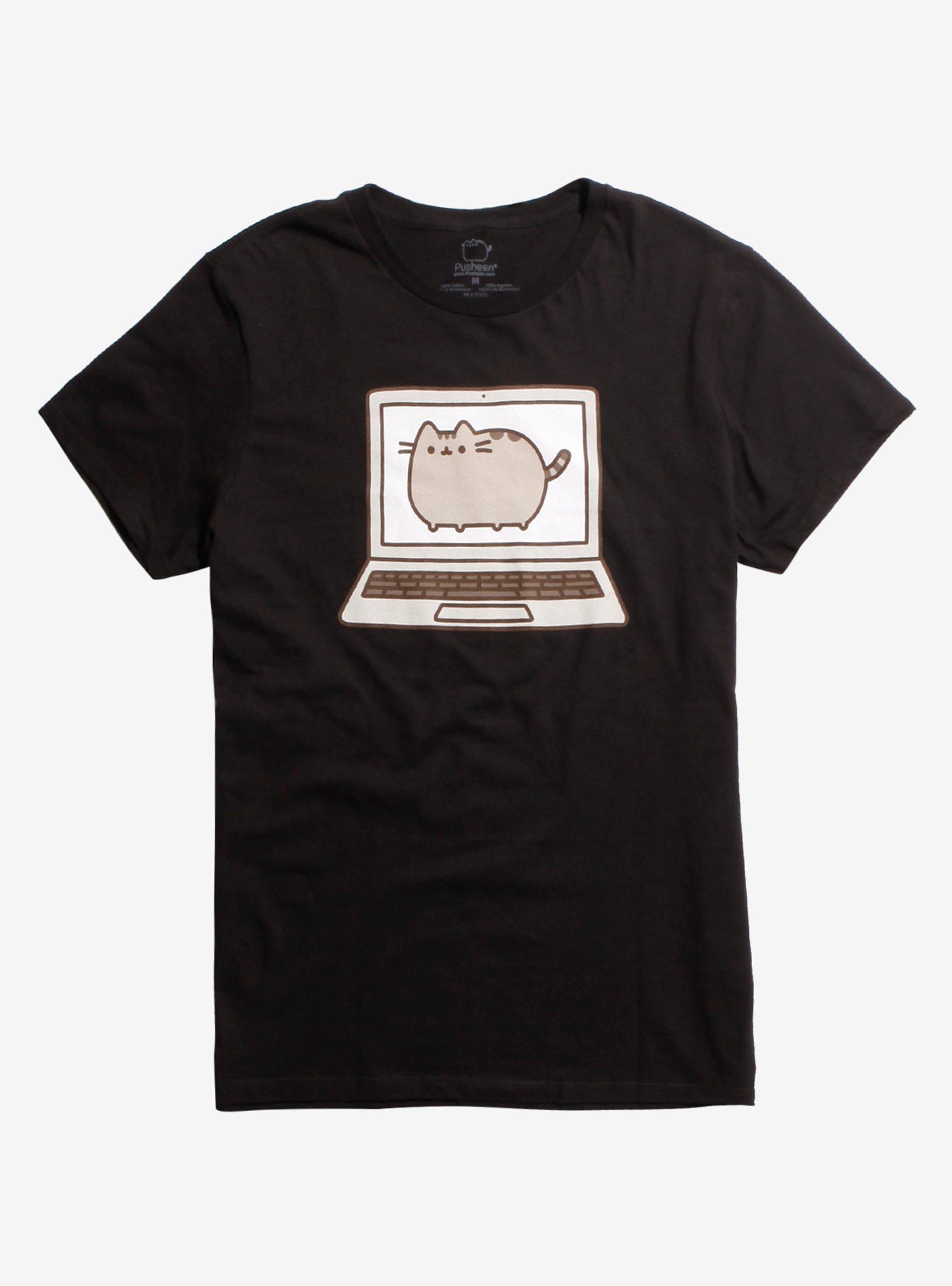 Pusheen Laptop T-Shirt, BLACK, hi-res