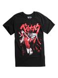 Berserk Blood Spatter Sword Guts T-Shirt, BLACK, hi-res