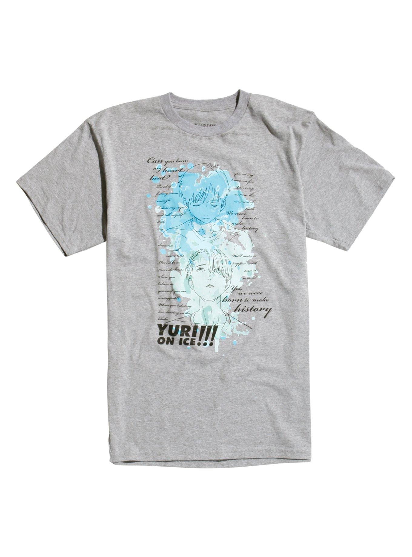 Yuri!!! On Ice History Maker Lyrics T-Shirt, GREY, hi-res