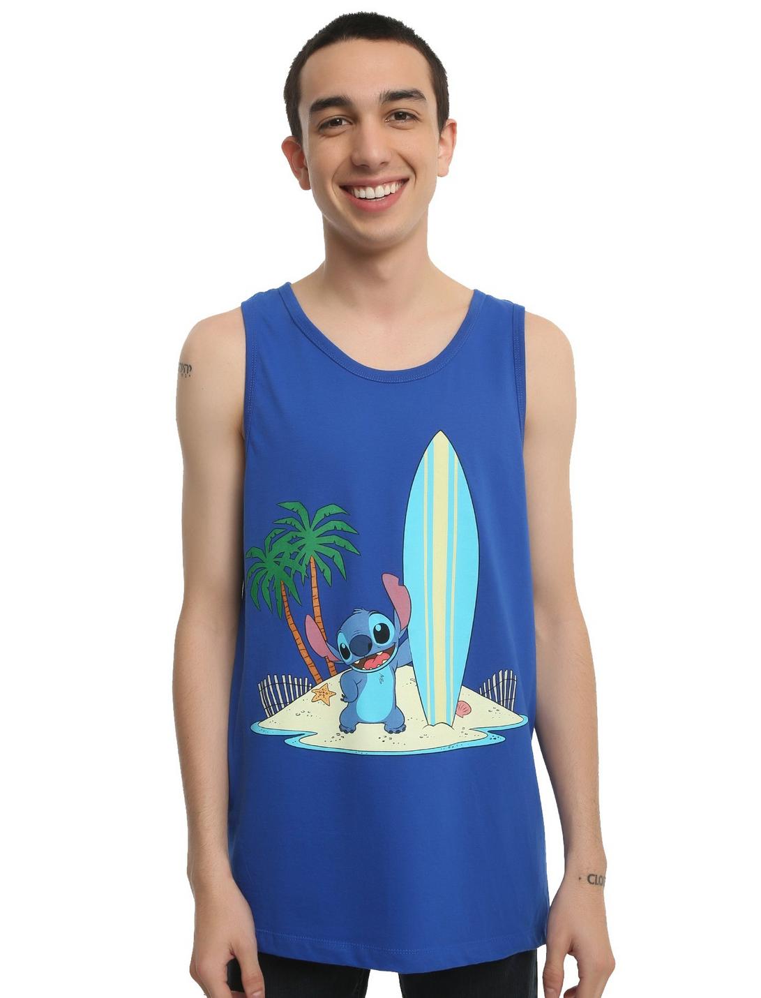 Disney Lilo & Stitch Surfboard Tank Top, BLUE, hi-res