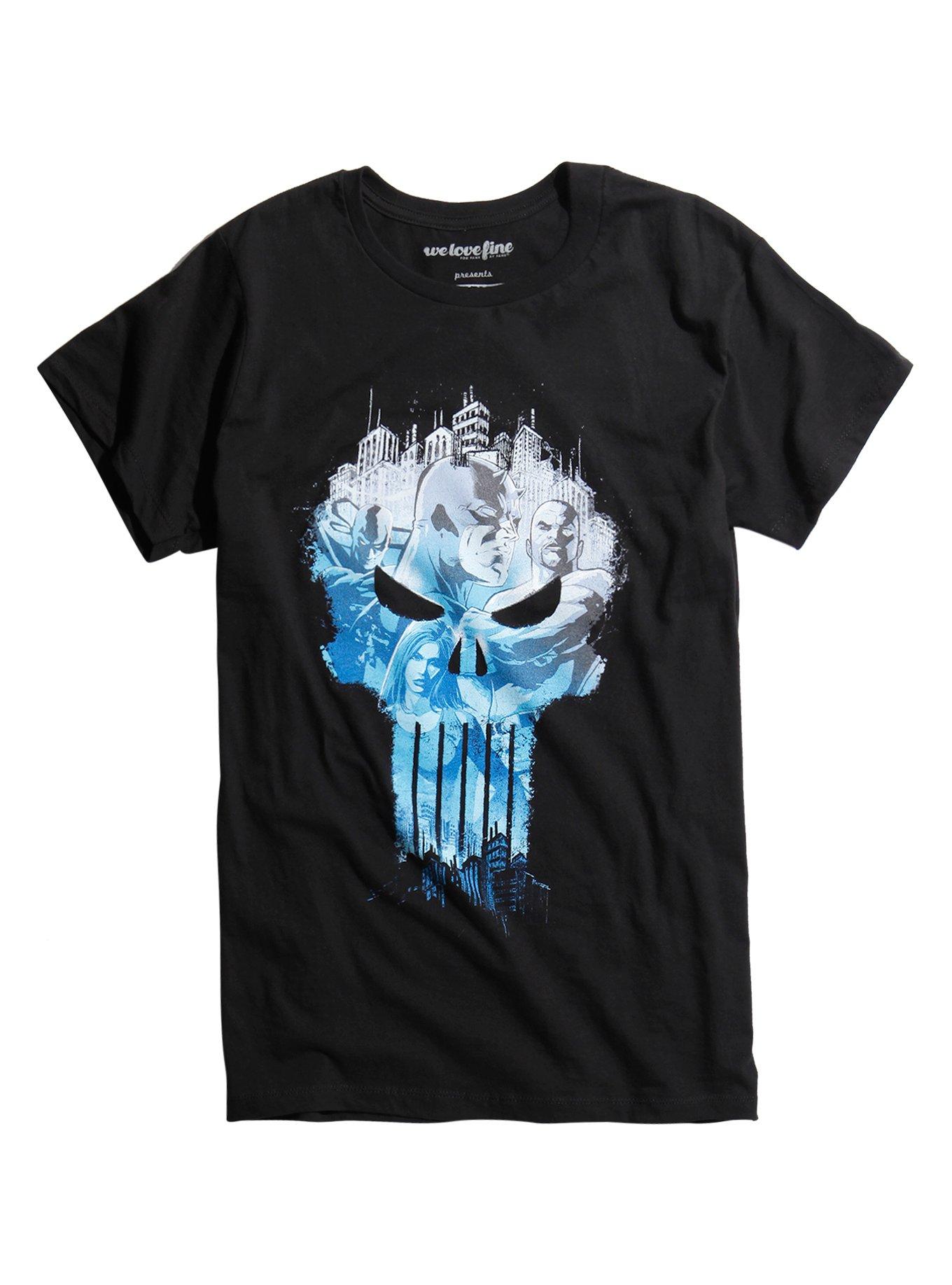 Marvel The Defenders Punisher T-Shirt, BLACK, hi-res
