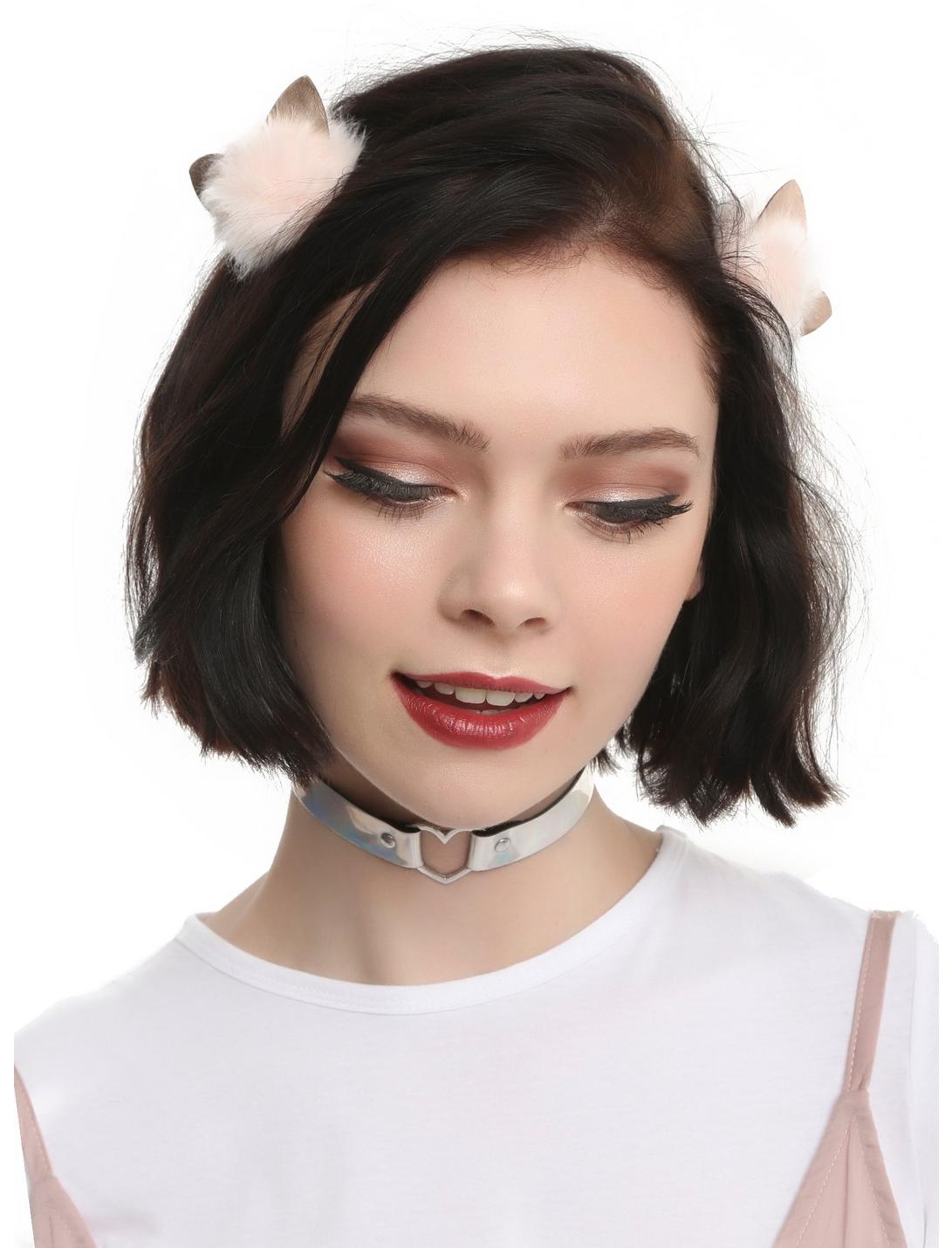 Blackheart Pale Pink Puffball Kitty Hair Clip Set, , hi-res