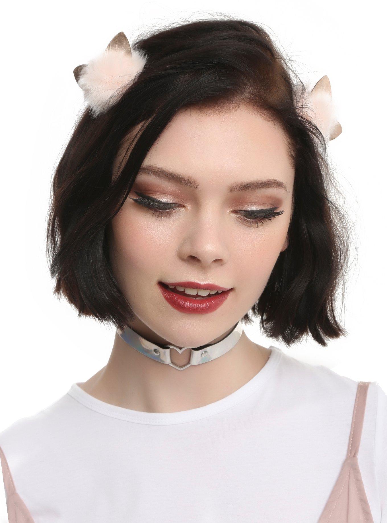 Blackheart Pale Pink Puffball Kitty Hair Clip Set, , hi-res