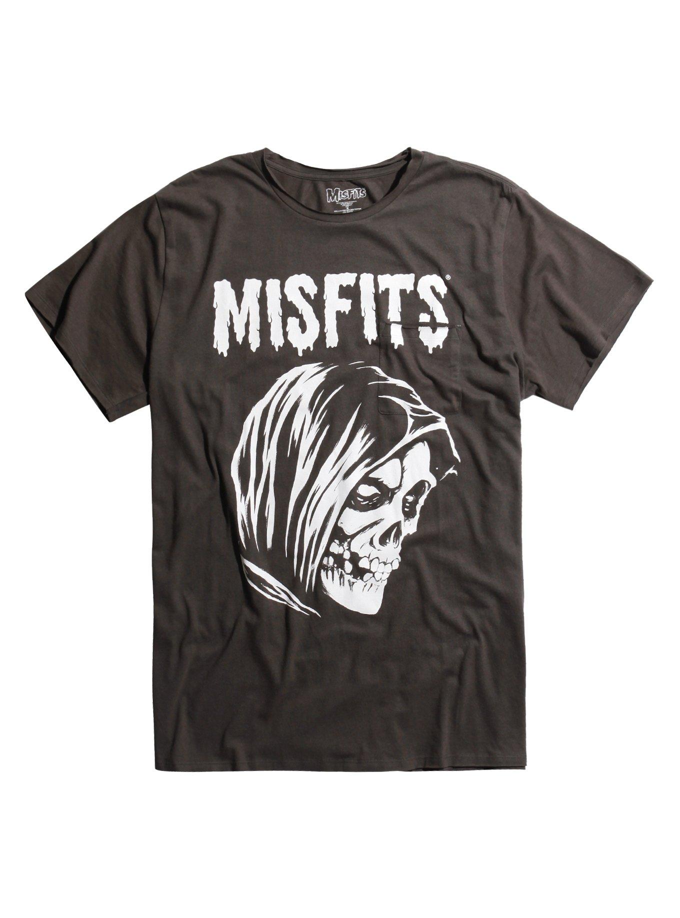 Misfits Fiend Faded Raw Hem Pocket T-Shirt, BLACK, hi-res