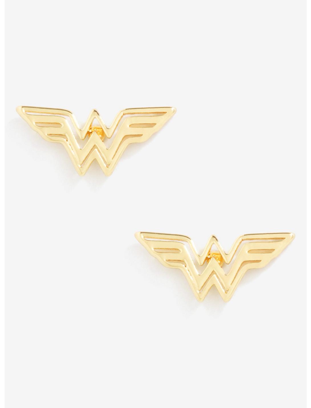 DC Comics Wonder Woman Gold Stud Earrings, , hi-res