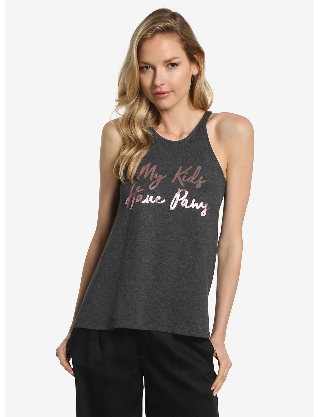 My Kids Have Paws Womens Tank Top, GREY, hi-res