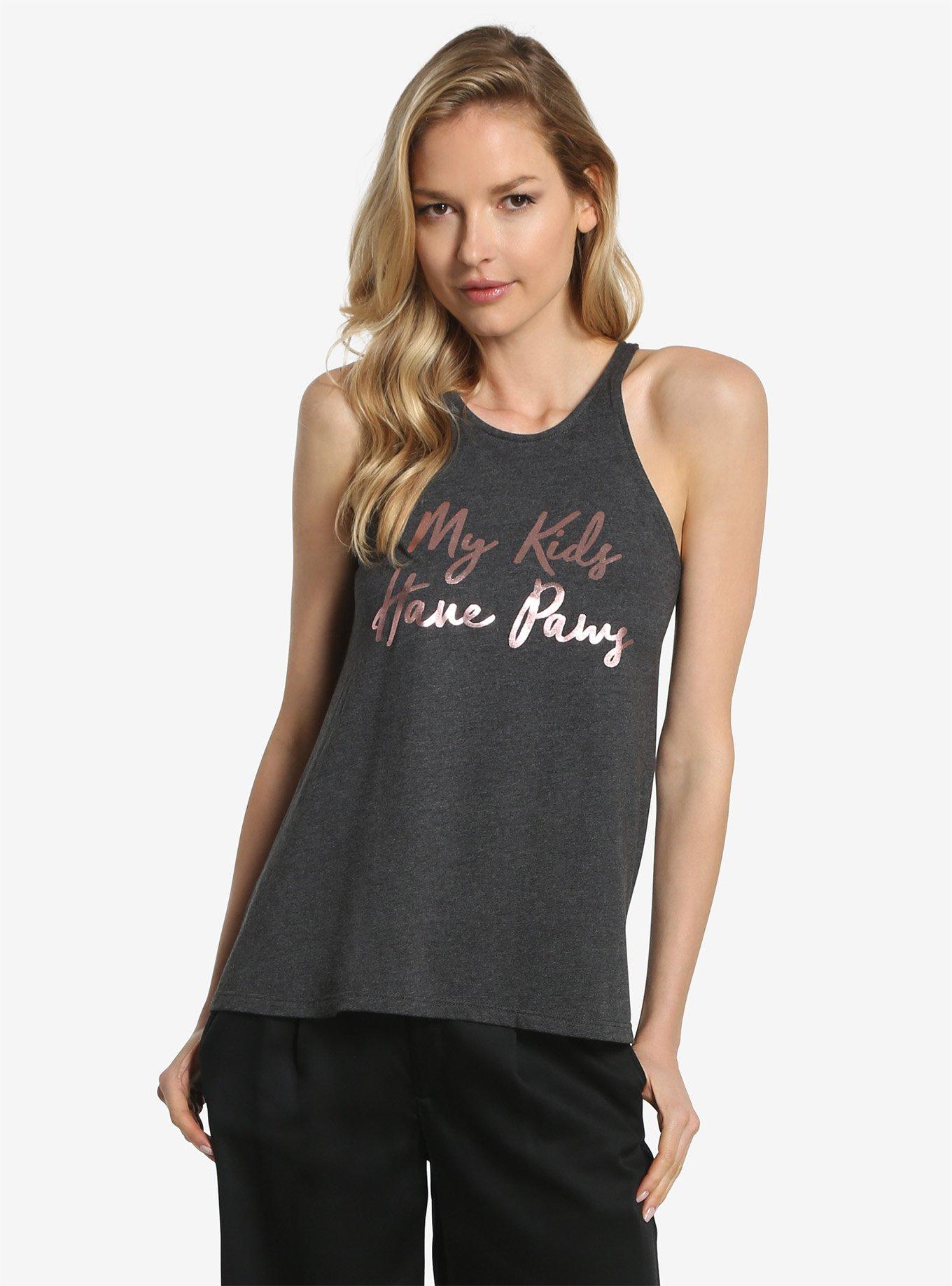 My Kids Have Paws Womens Tank Top, GREY, hi-res