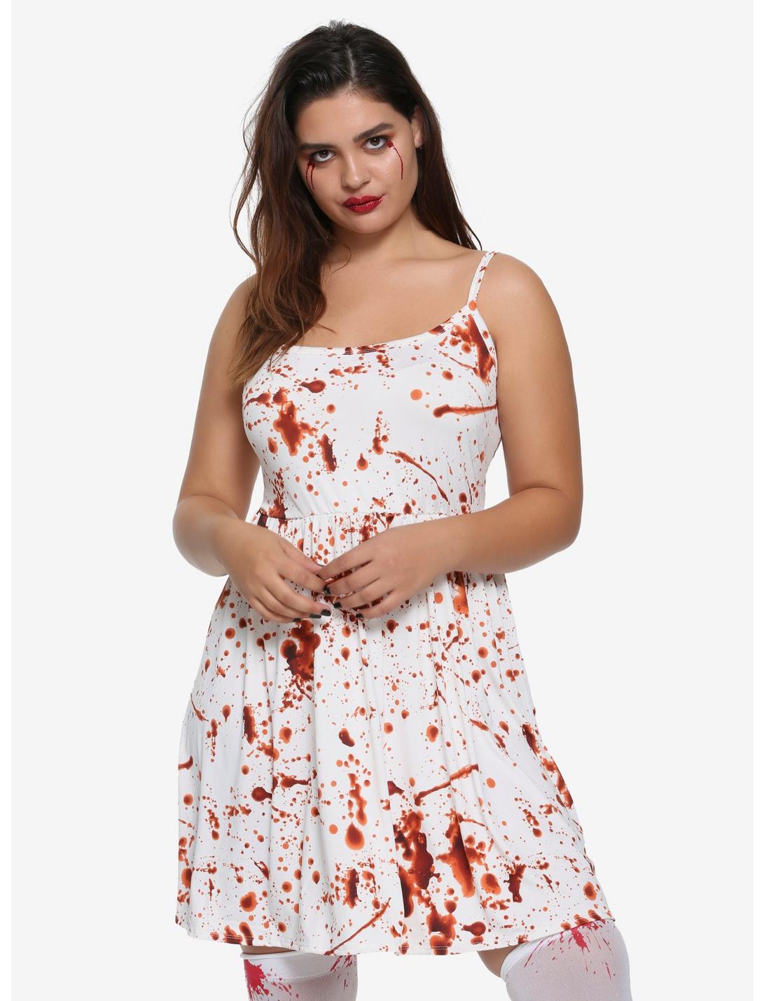 Blood Splatter Dress Plus Size, RED, hi-res