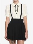 Black Suspender Circle Skirt, BLACK, hi-res