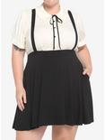 Black Suspender Circle Skirt Plus Size, BLACK, hi-res