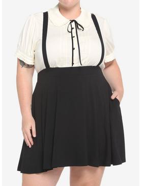Black Suspender Circle Skirt Plus Size, , hi-res