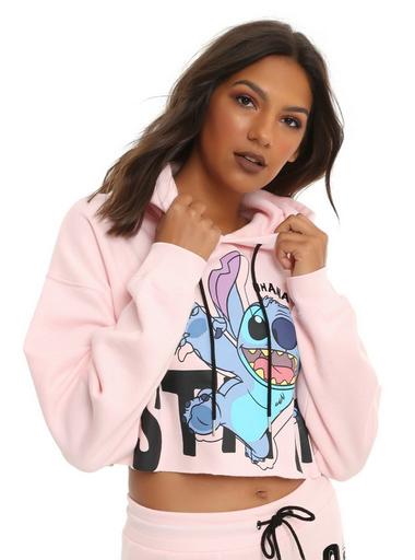 Stitch crop top hoodie sale