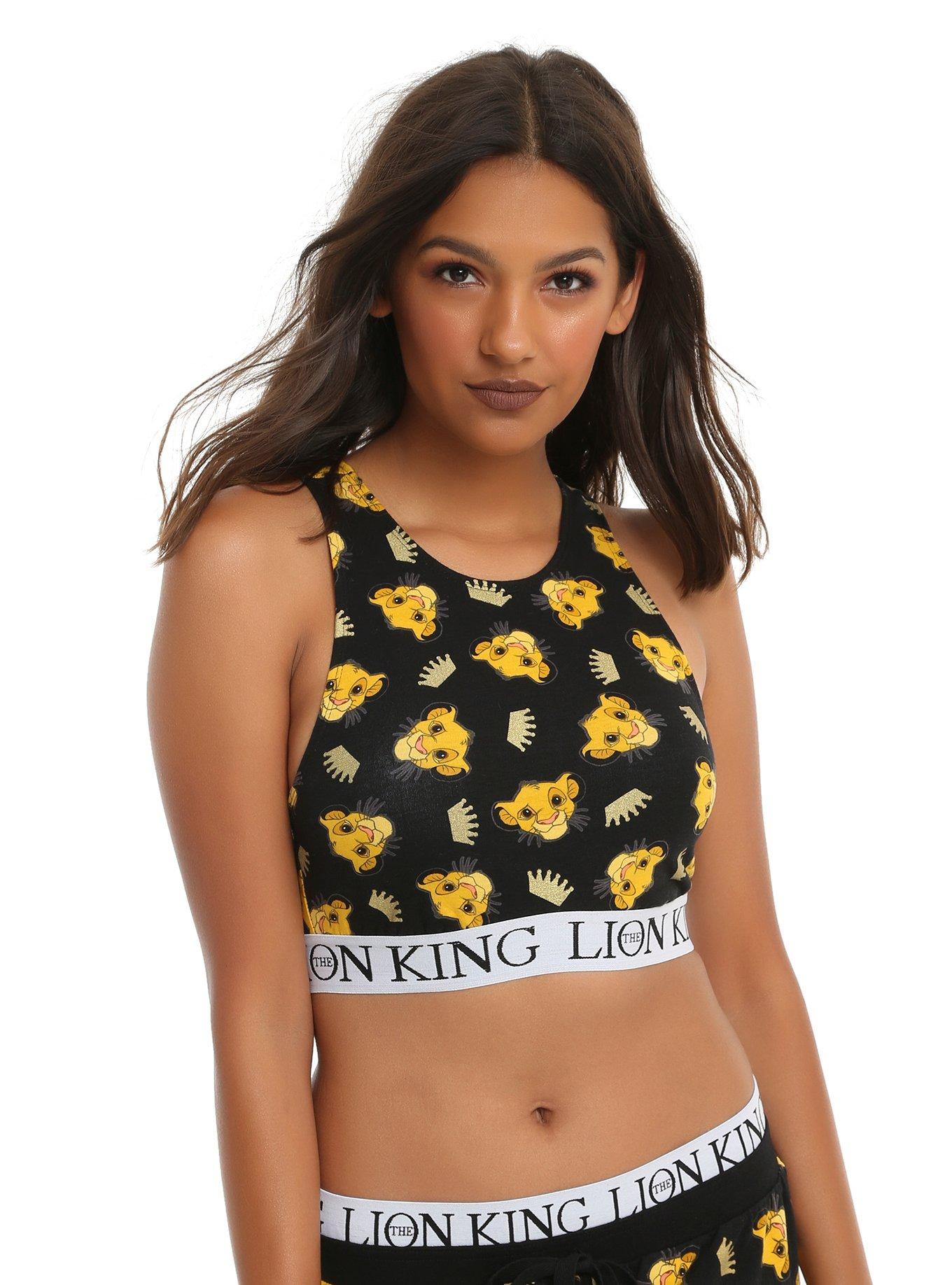 Lion King 90s Pattern Padded Low Impact Sports Bra 