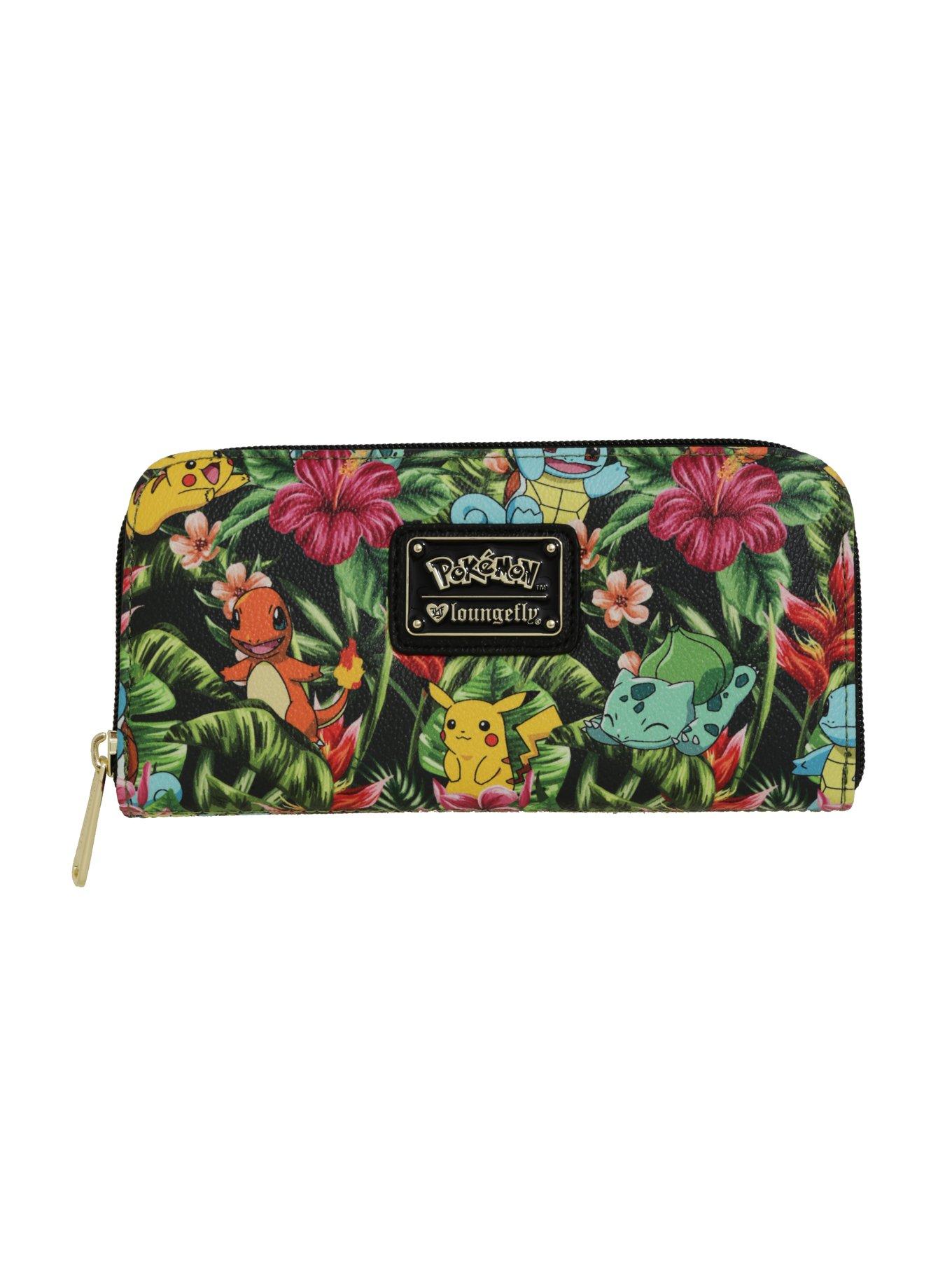 Loungefly Pokémon Starters Tropical Floral Zipper Wallet, , hi-res